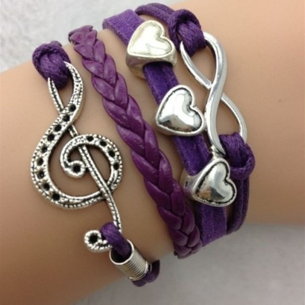Heart, Music Symbol, Infinity Bracelet 💜♾ 🎶